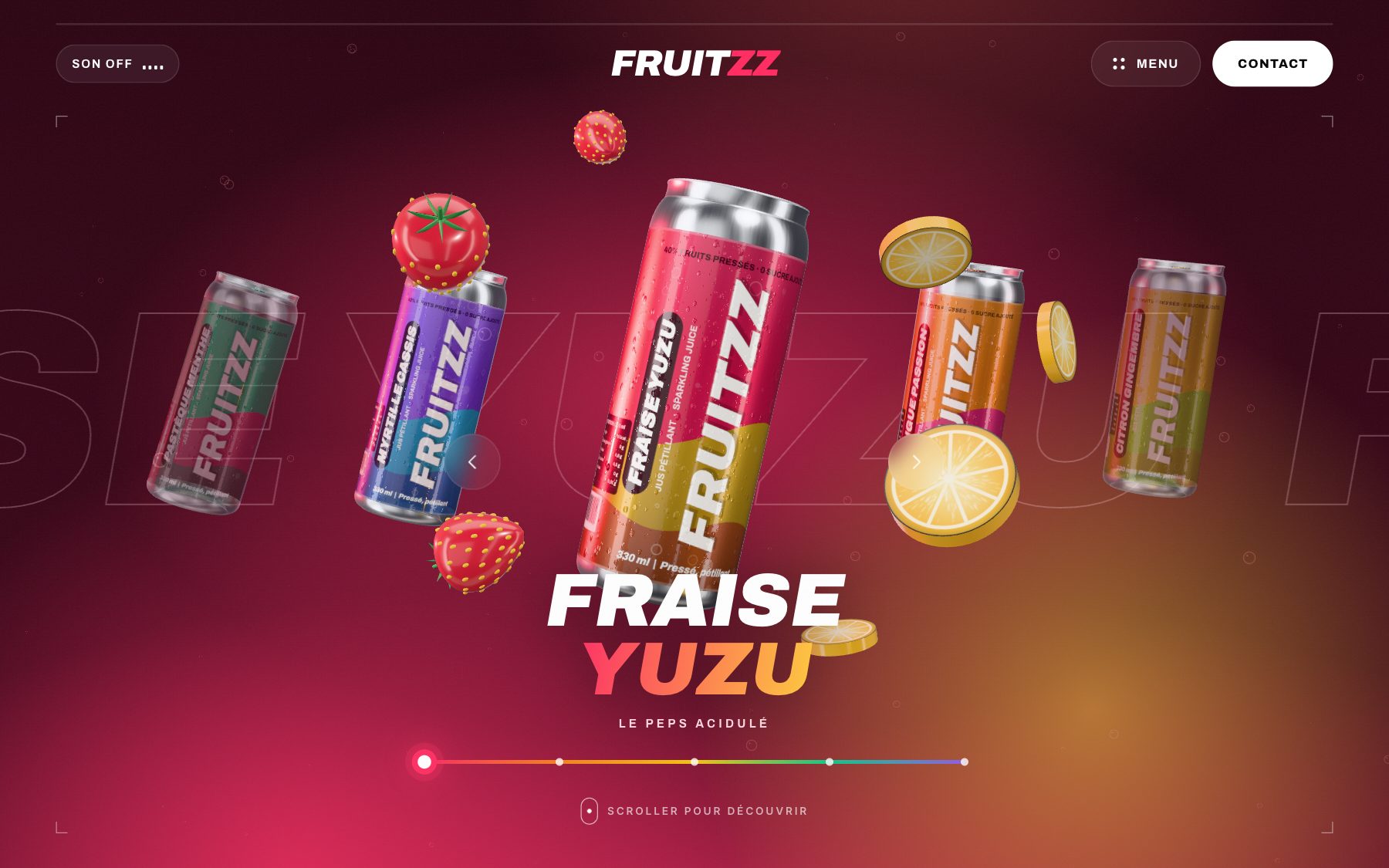 Site Fruitzz : canettes en 3D